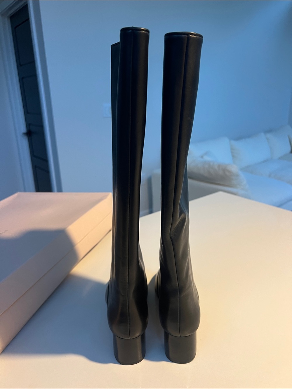 Loeffler Randall gia tall black leather knee high block heeled boots size 6.5 - Picture 15 of 15